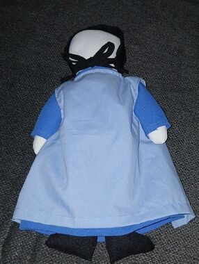 Handmade Blue Cloth  Amish Doll with Black Headscarf